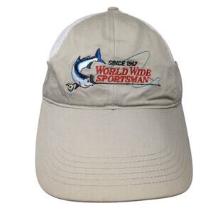 World Wide Sportsman Strapback Baseball Cap Beige One Size Embroidered XPS
